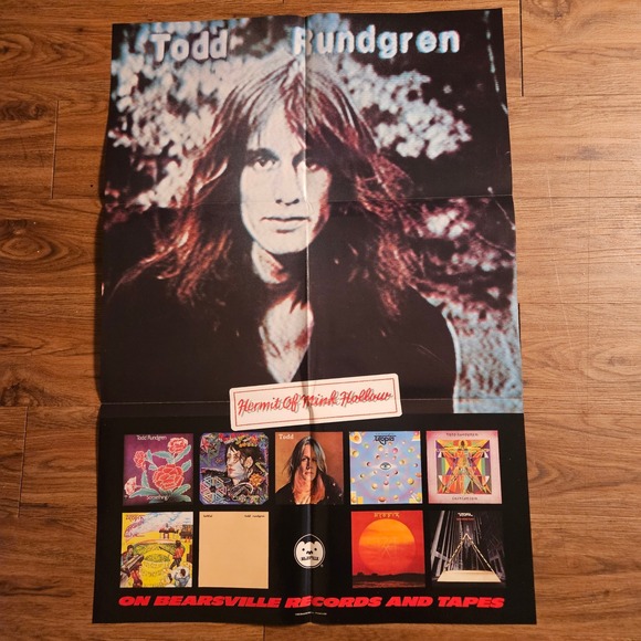 Todd Rundgren Hermit of Mink Hollow VTG 1978 Promo Poster 23x34 Bearsville Rock